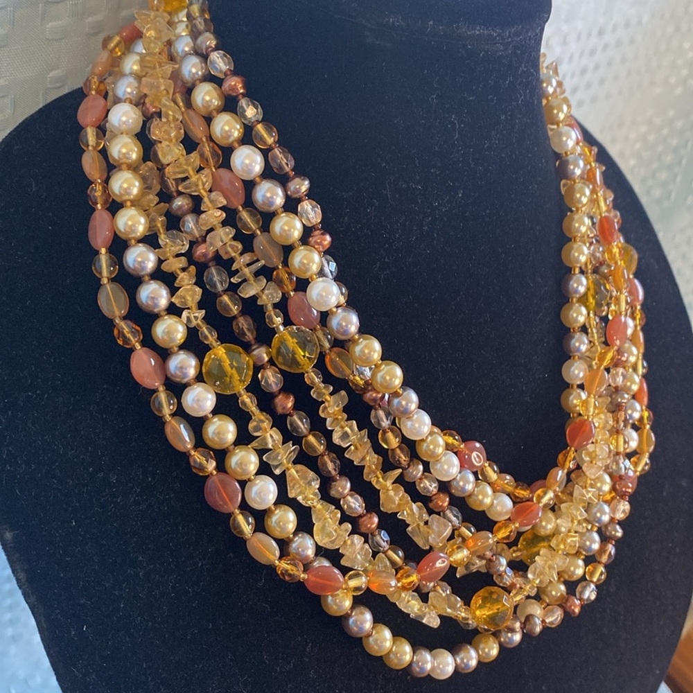 Joan Rivers Czech Glass Faux Pearls Multi Stand Necklace - Picture 3 of 17